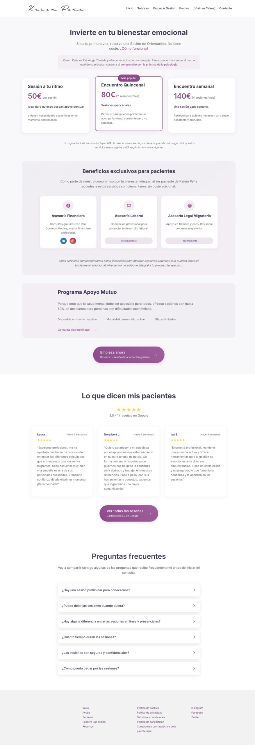 Página sobre la psicoterapia online